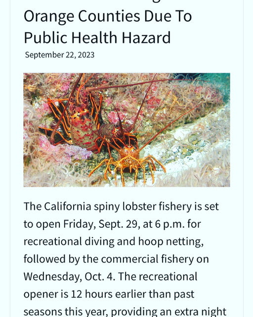 Portions of Los Angeles and Orange County have Contaminated Lobster    Read More