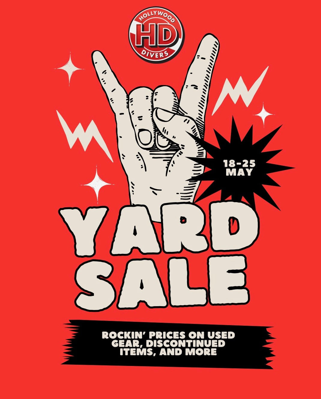Hollywood Divers Yard Sale is on May 18th 2025