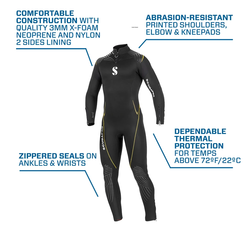 ScubaPro Definition Steamer 3mm Men's - Black / Yellow