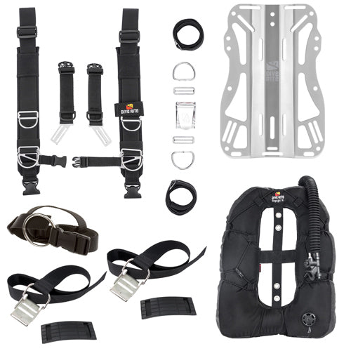 Dive Rite TRANSPLATE Harness BCD with VOYAGER XT WING for single tank diving