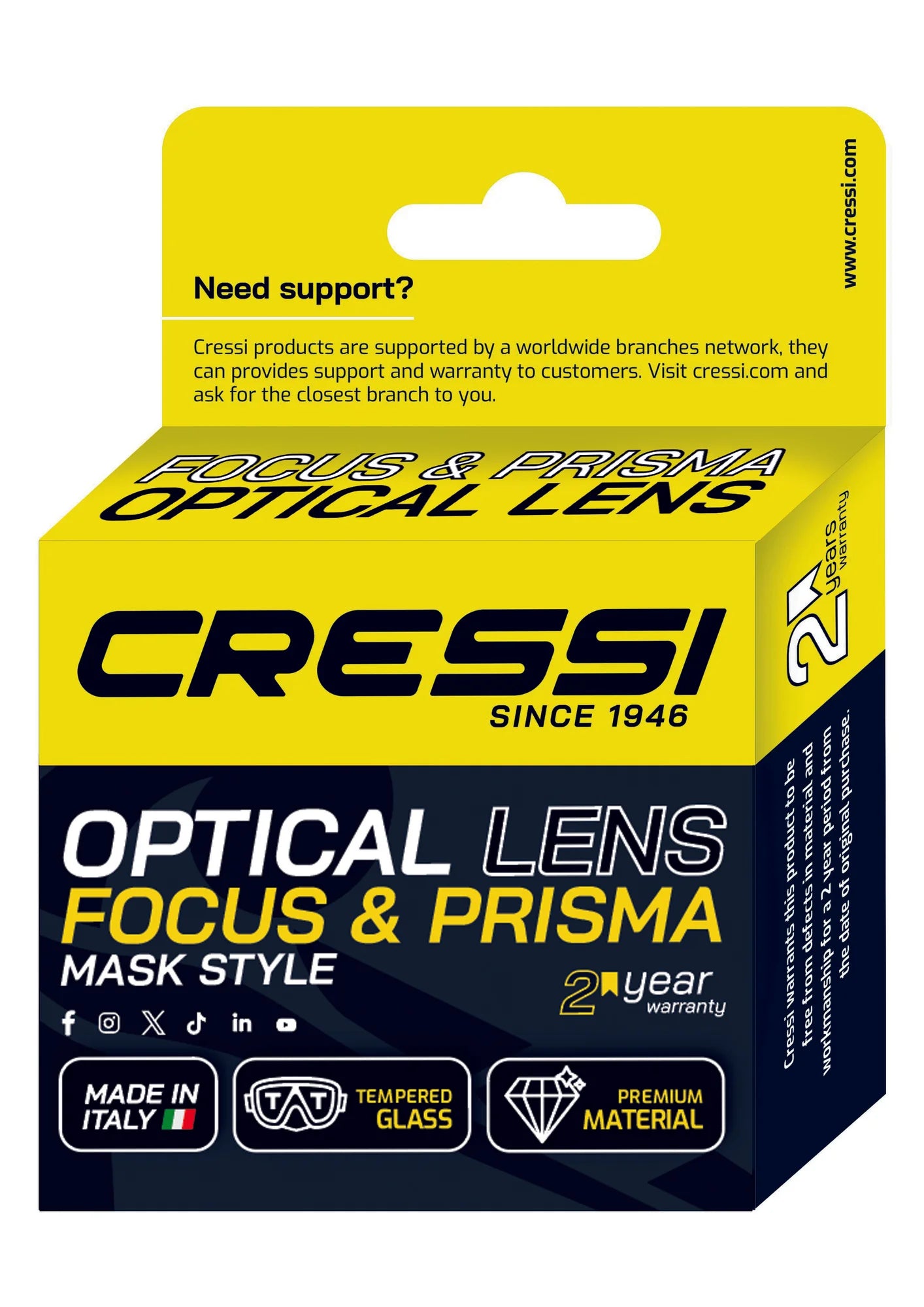 Cressi Optical Lens for Focus/Prisma