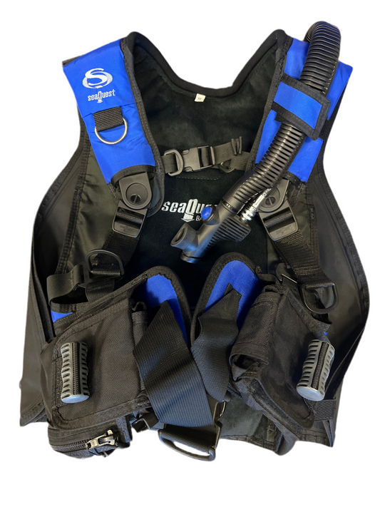 SeaQuest BCD New - Old Stock with Velcro Style Weight System Back Inflation, Balance