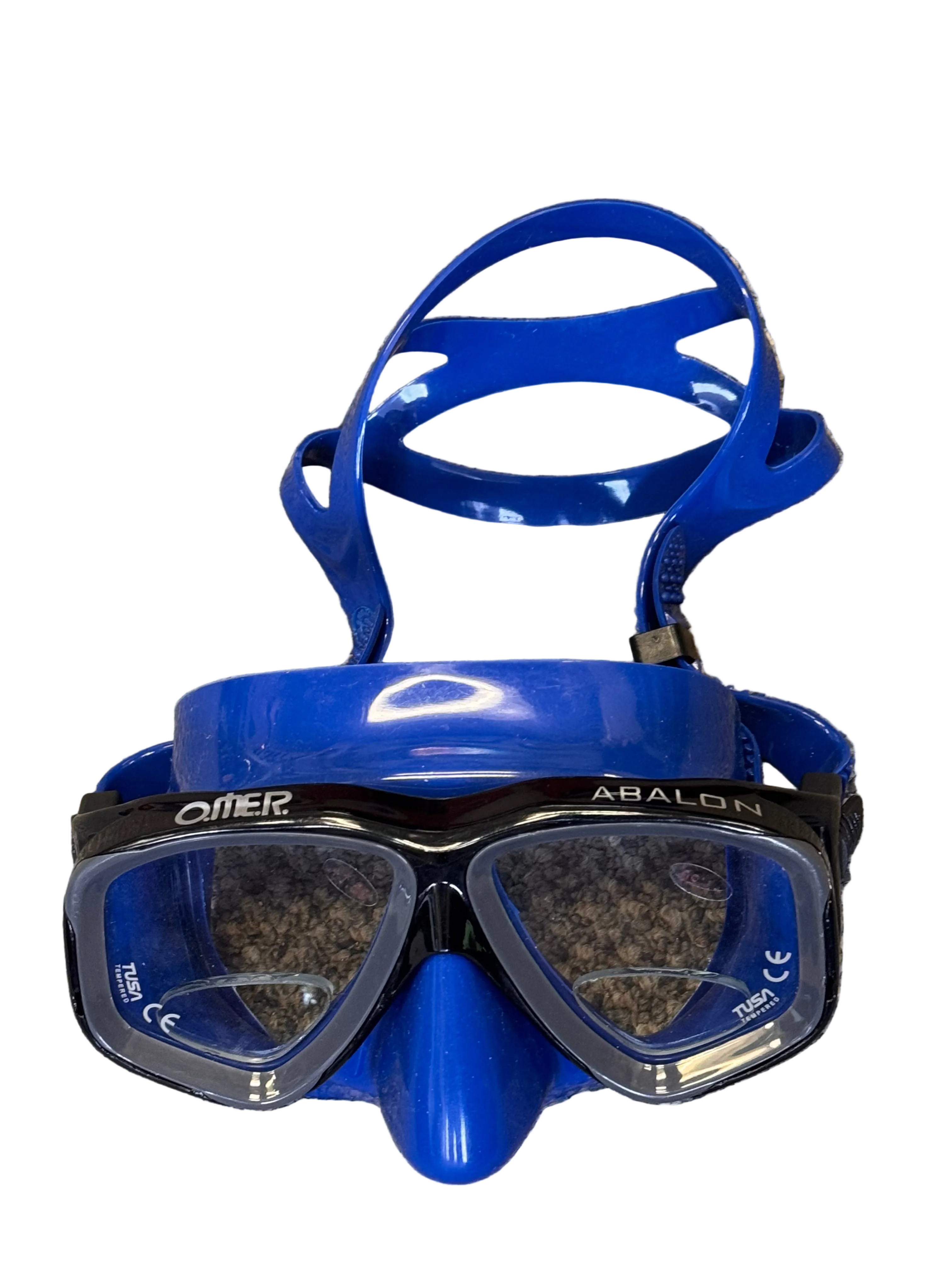 Omer Scuba - Snorkel Mask with +1.5 Readers Lens installed.