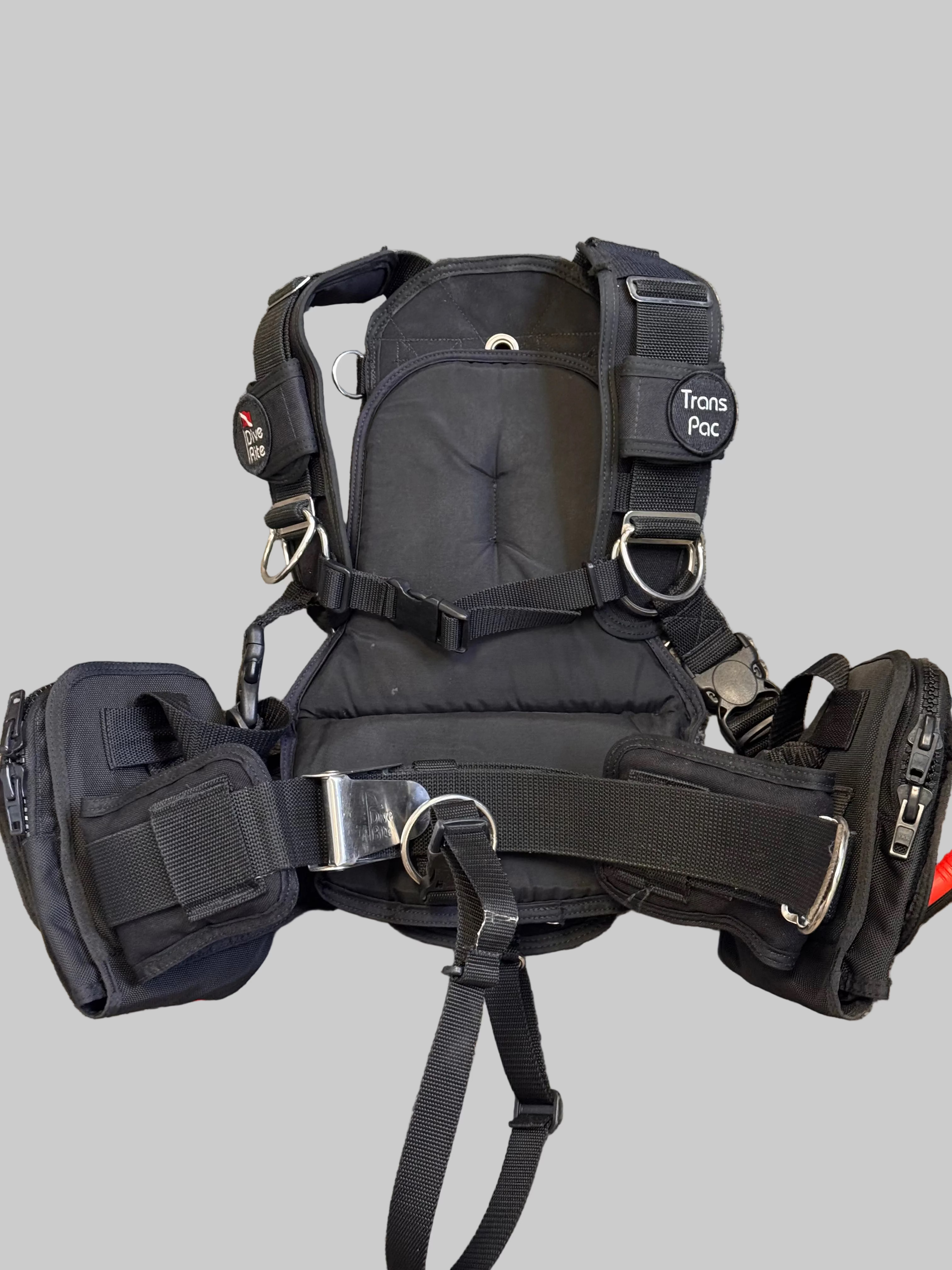 Used Dive Rite Medium Transpac Harness with Weight Pockets