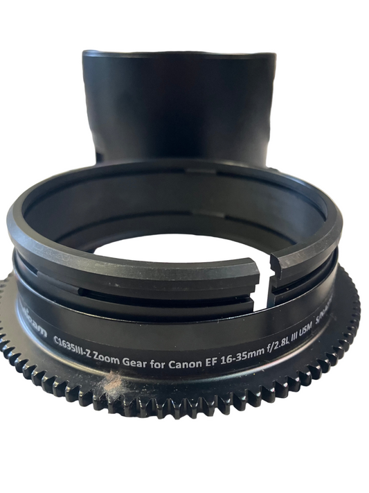 Used as is Nauticam Canon 16-35mm F2.8 EF MKiii zoom and focus gears