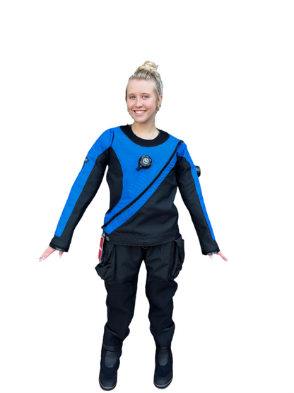 DUI FLX Extreme Ladies Scuba Drysuit (Royal Blue) on sale - only one at this price serial number -