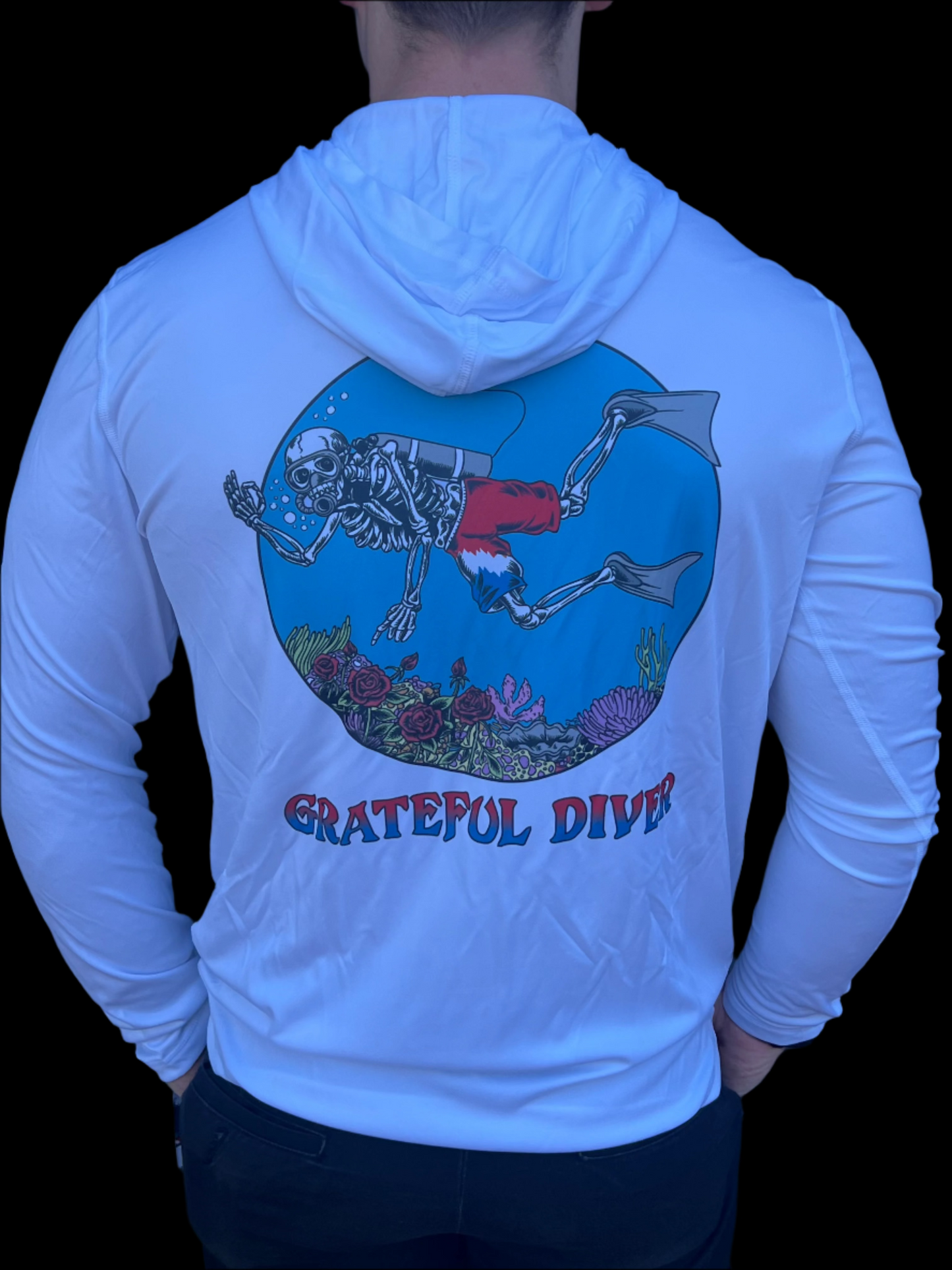 Grateful Diver and Hollywood Divers Hooded Rashguard Sale Price Holiday Offer
