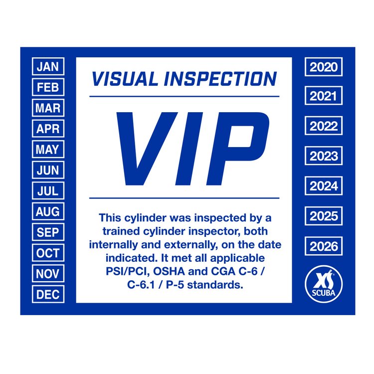 XS Scuba Visual Inspection Sticker