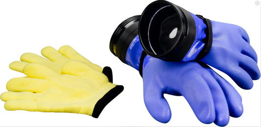 DUI Dry Zip Gloves Heavy-Duty w/ Dam (Blue) & Liners