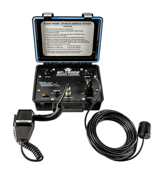 OTS Buddy Phone Diver 2 Channel Surface Station, Incl. 35' Cable & Handheld Mic