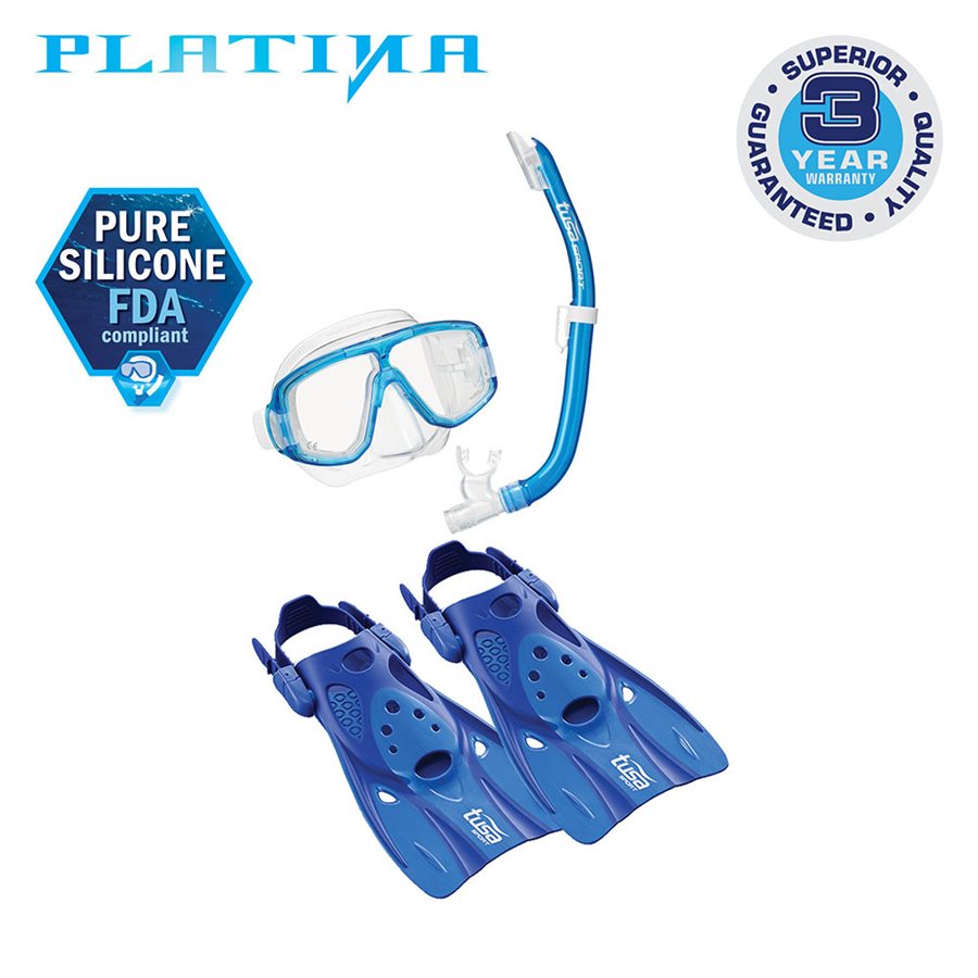 TUSA SPORT Platina Hyperdry Adult Travel Snorkel Set