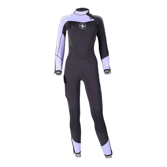 Aqualung 5.5MM Wetsuit DYNAFLEX BACK ZIP BLK/PURPLE LADIES XS Closeout only one at this price