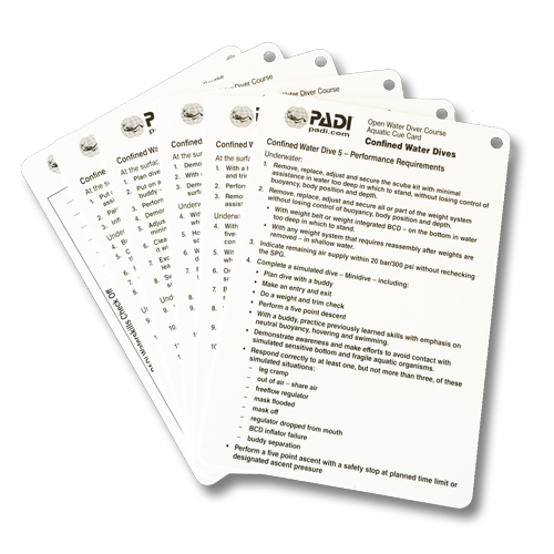 Padi Slate cards – Hollywood Divers