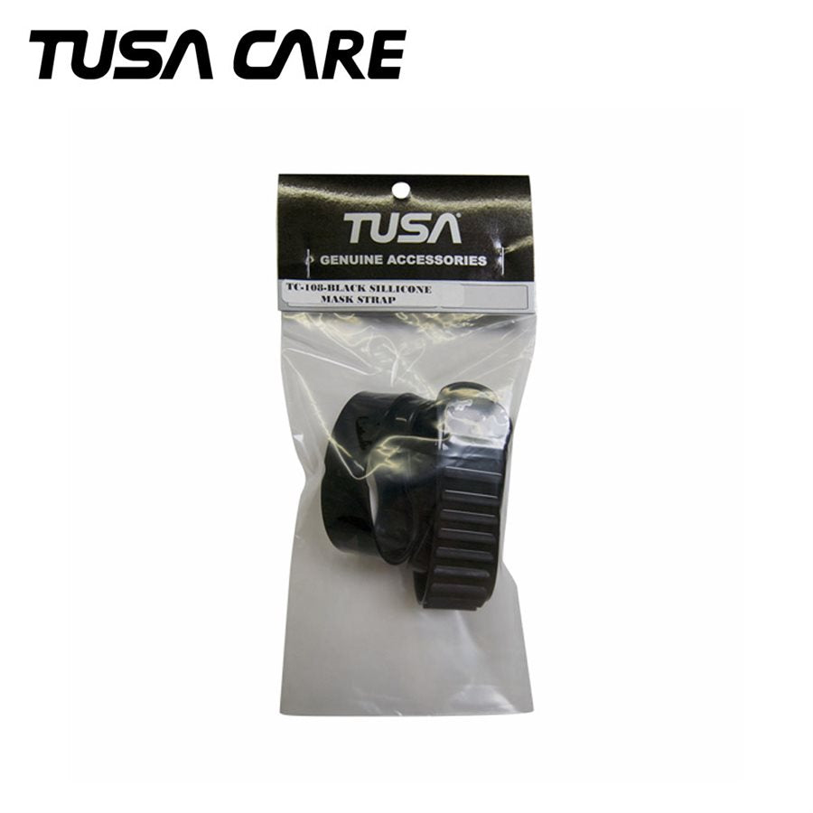 TUSA BLACK SILICONE MASK STRAP