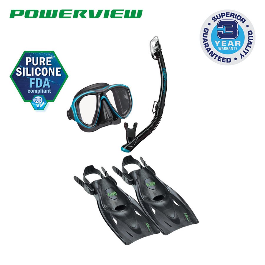 TUSA Serene Adult Black Series Snorkeling Travel Set