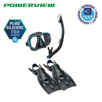 TUSA Serene Adult Black Series Snorkeling Travel Set